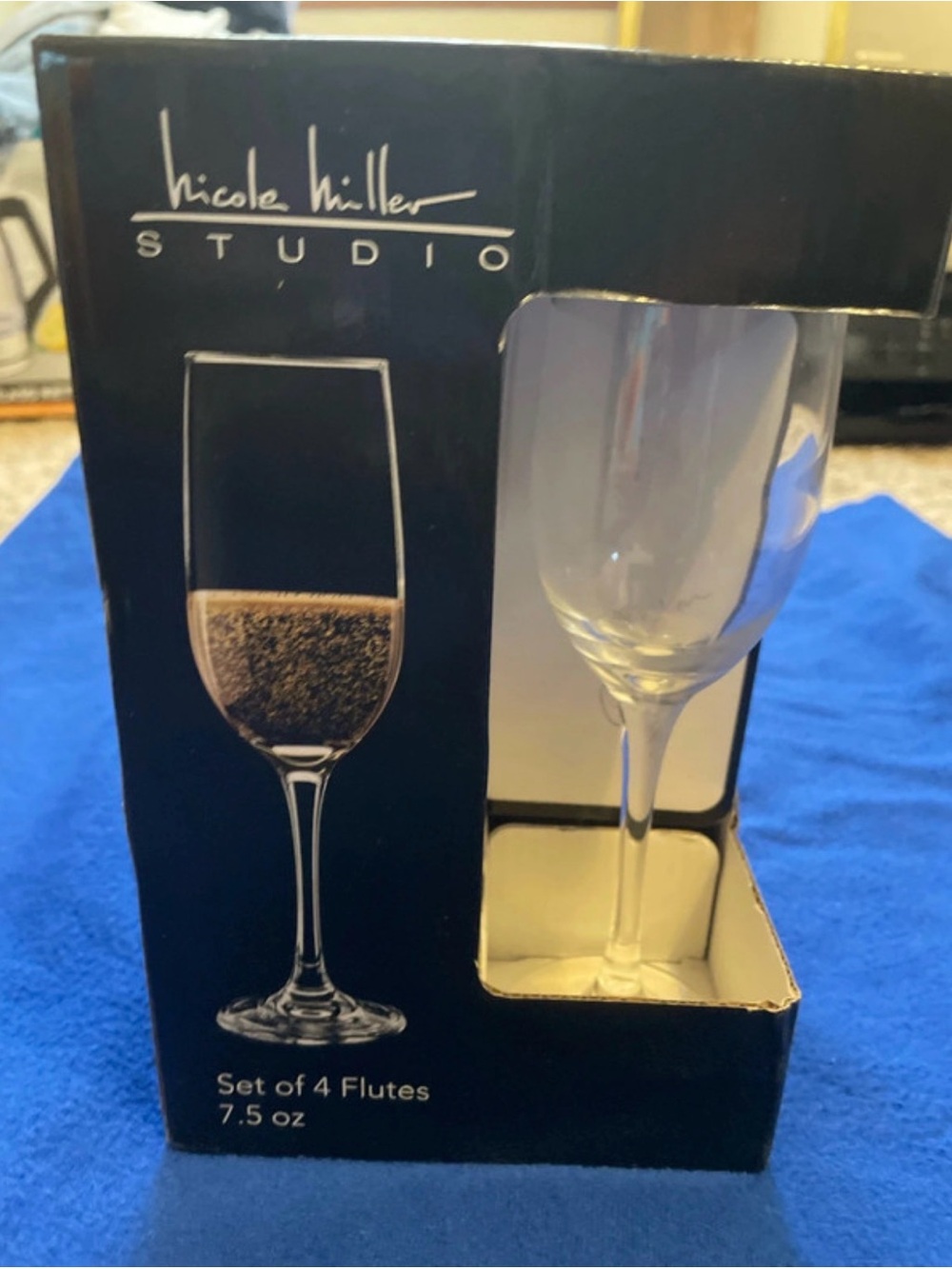 Nicole Miller Clear Champagne Flutes - Set of 4